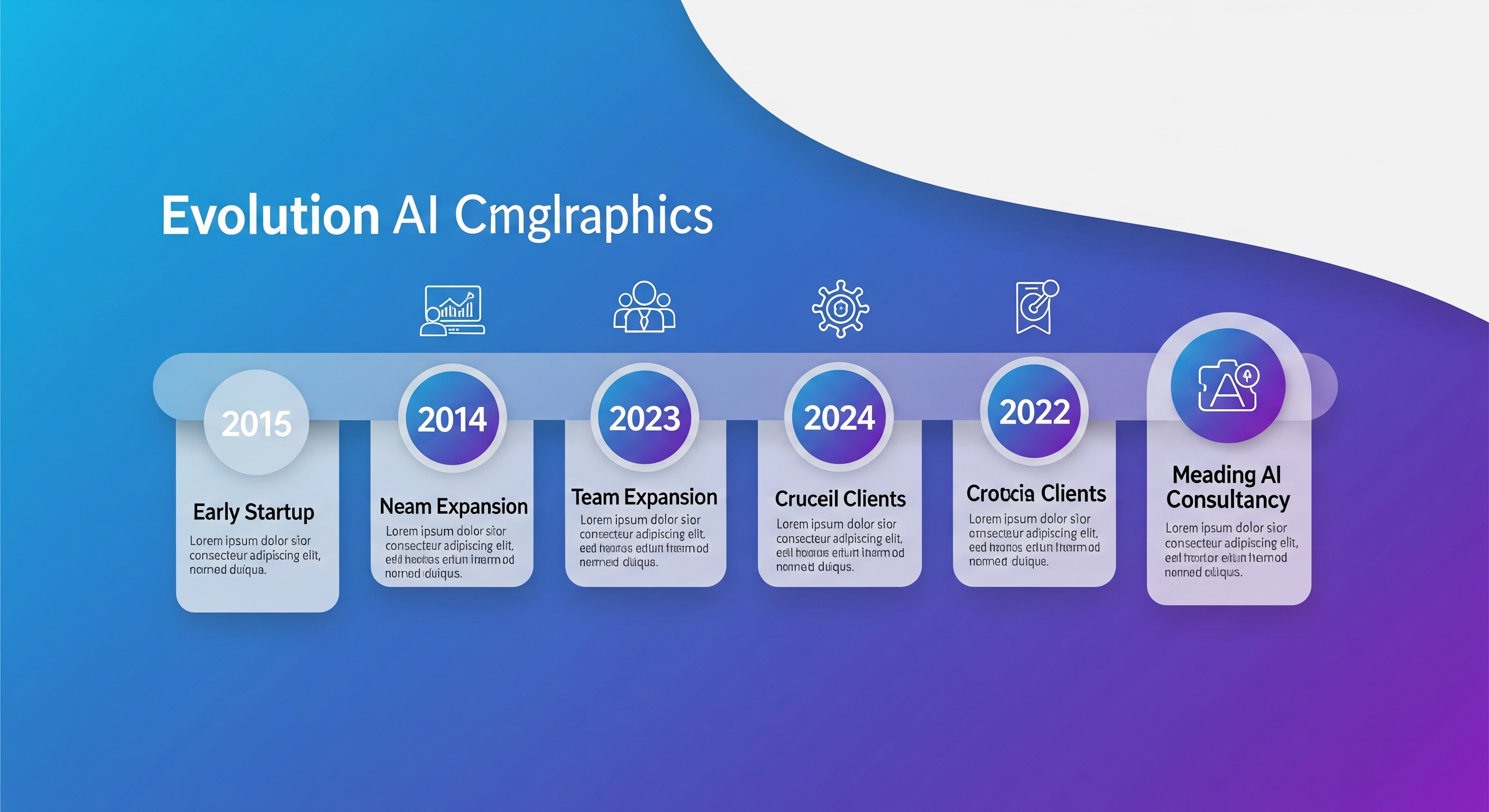 YS Technologies evolution timeline from 2015 to 2024 showing company milestones from early startup to leading AI consultancy
